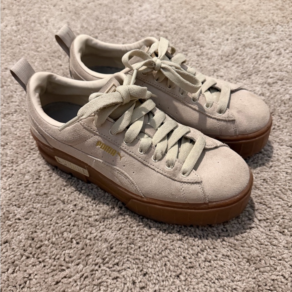 Puma Beige Platform Sneakers